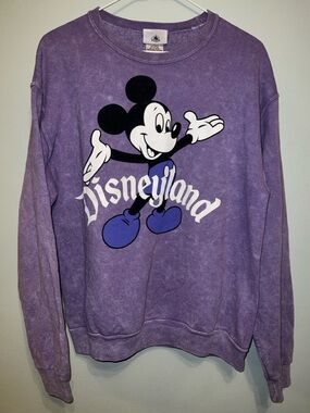 Disney Washed Purple Mickey Mouse Pullover Sweatshirt